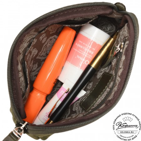  Кожаный клатч "Марта" (нубук хаки)